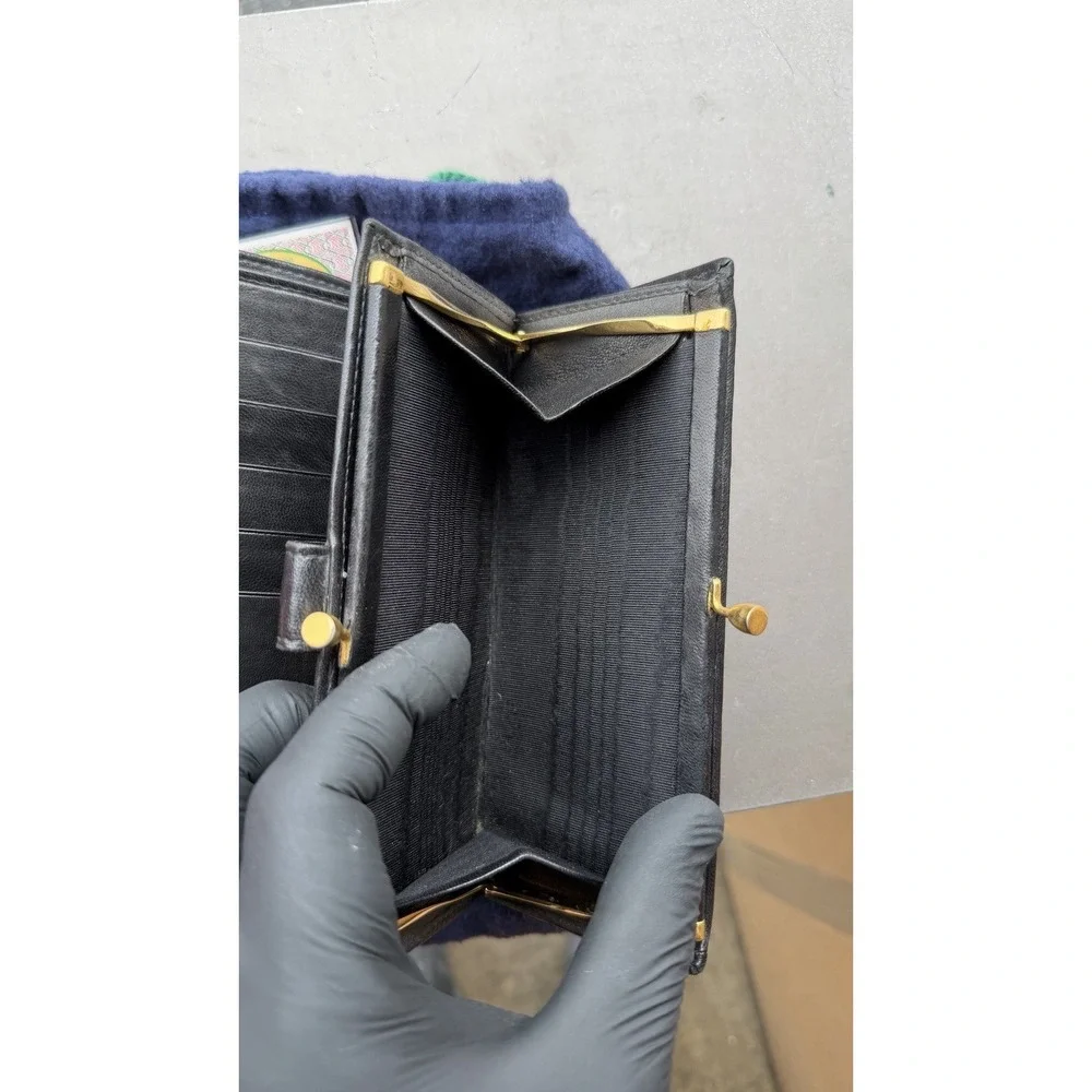 Bottega Veneta‎ Black Intrecciato Leather Long Wallet Italy